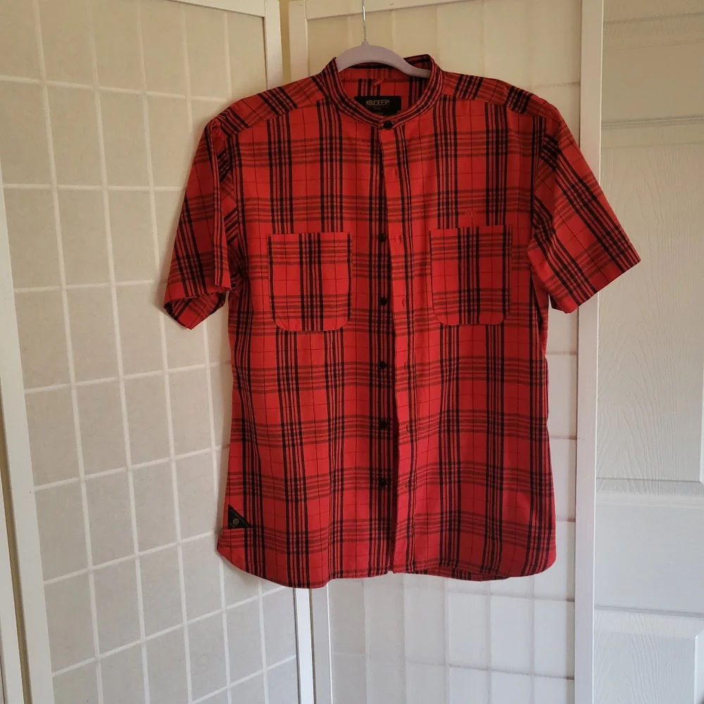 10.Deep Red Black Shirt M - Picture 2 of 6